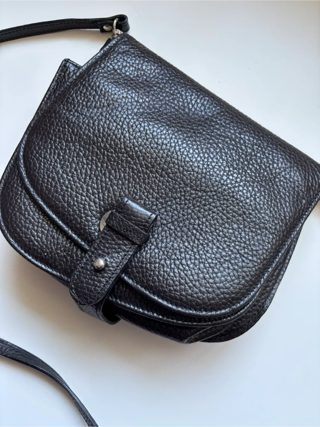 Genuine Leather Brown Crossbody Bag - Made in Italy thumbnail