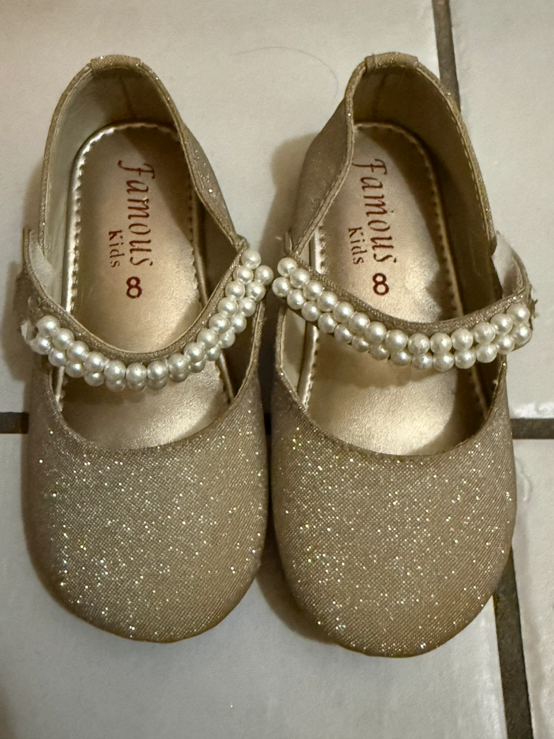 Famous Kids Gold Glitter Shoes - Size 8 - photo 2