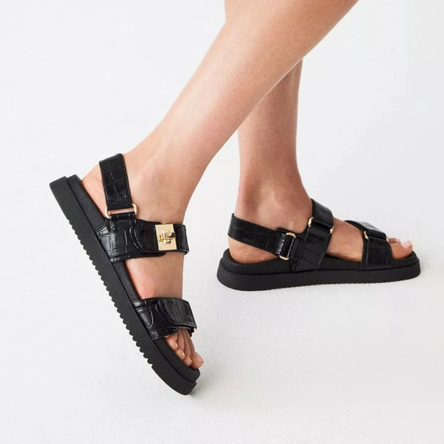 Steve Madden Mona Black Leather Sandals - Size 8.5 - photo 4