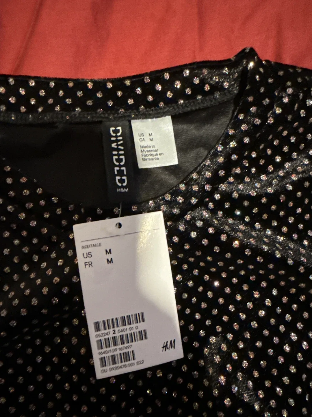 H&M Divided Black Sequin Long Sleeve Top - Size M image indicator(2)