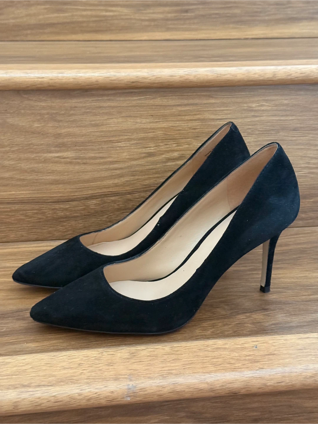 Aldo Black Suede Pointed Toe Heels