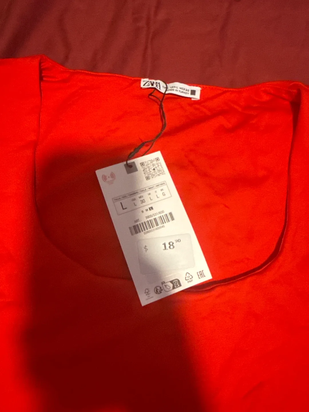 Zara Red Tank Top - Size L image indicator(2)
