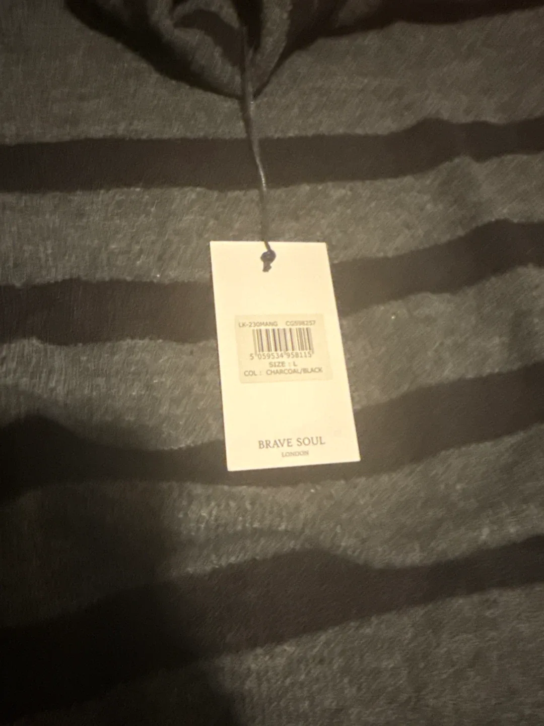 Brave Soul Charcoal/Black Striped Turtleneck image indicator(2)