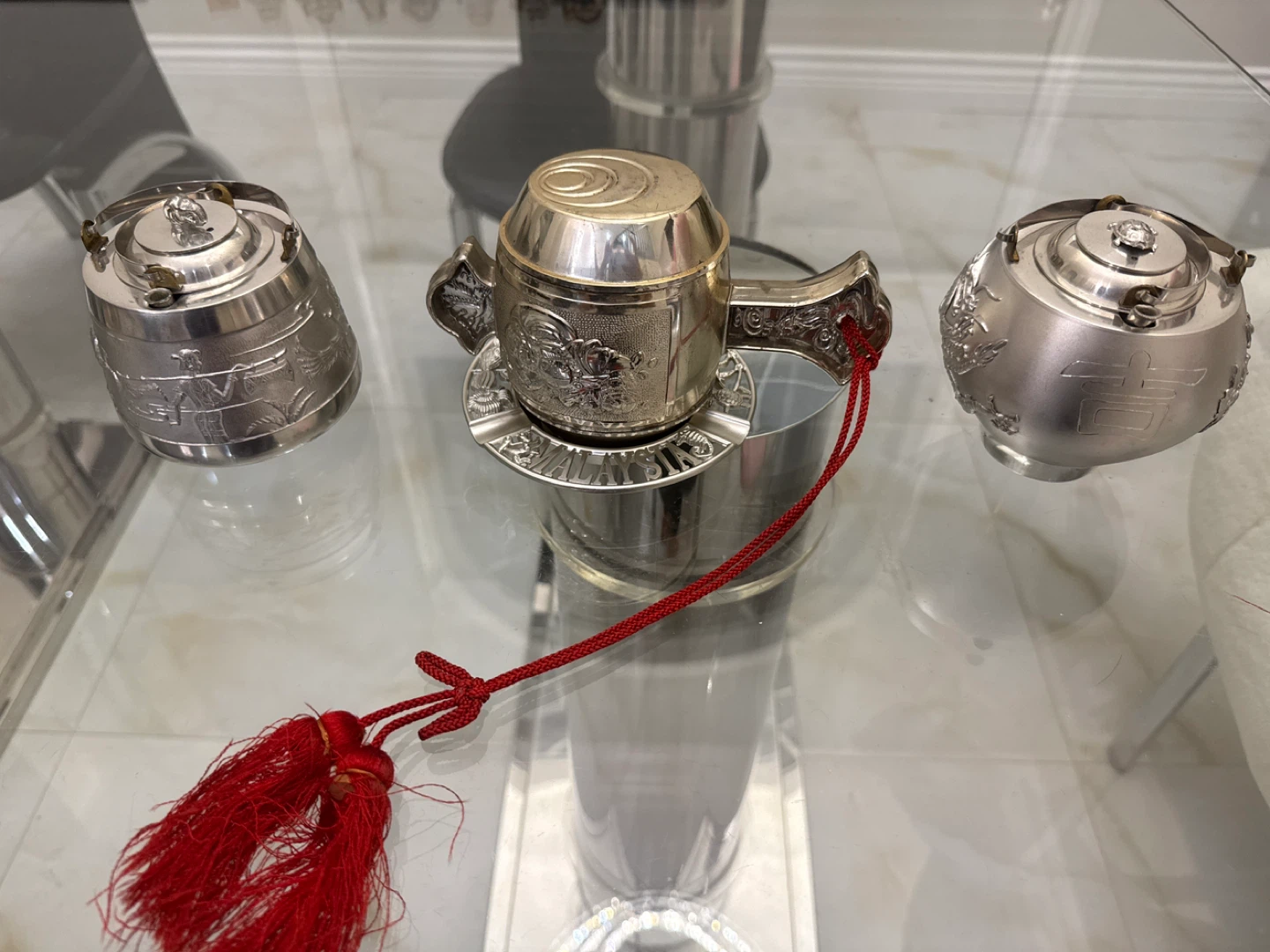 Silver Metal Tea Set