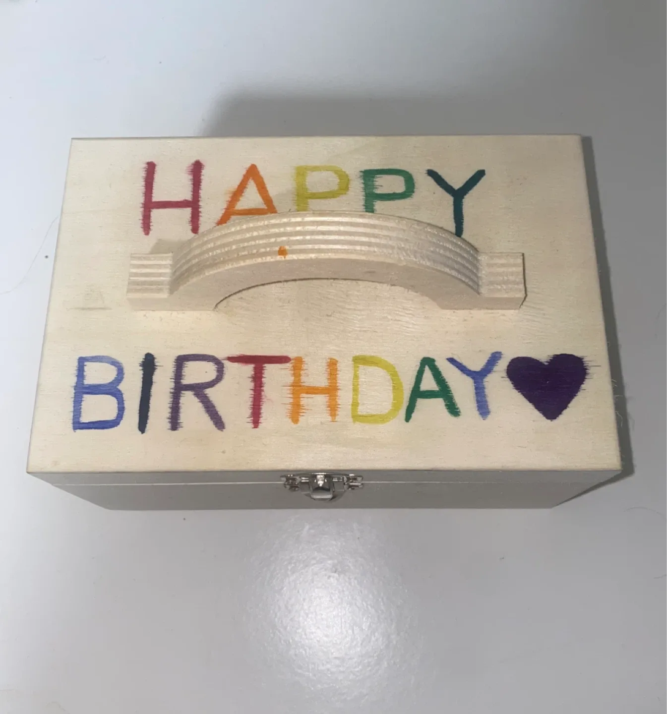 Happy Birthday Wooden Box / Jewellery Box thumbnail