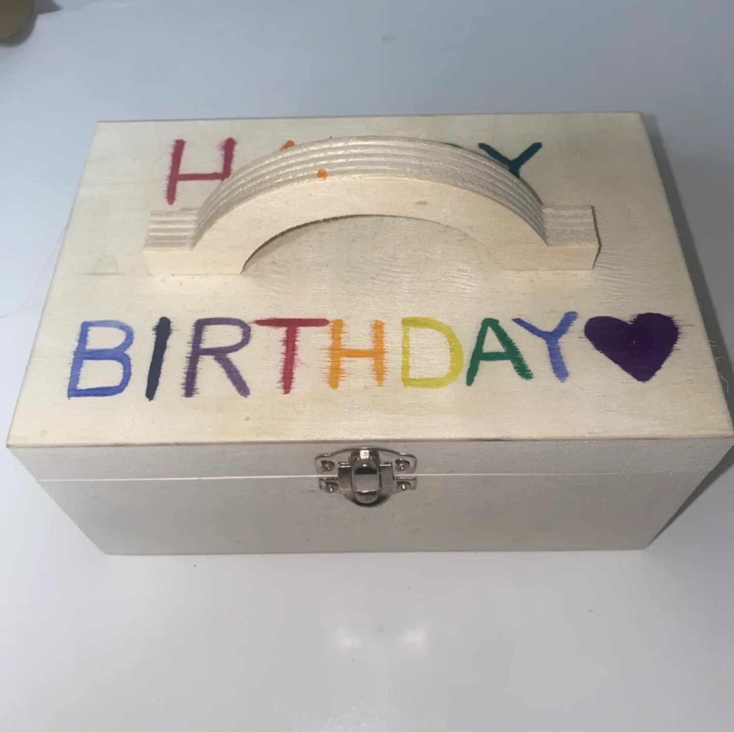 Happy Birthday Wooden Box / Jewellery Box image indicator(2)