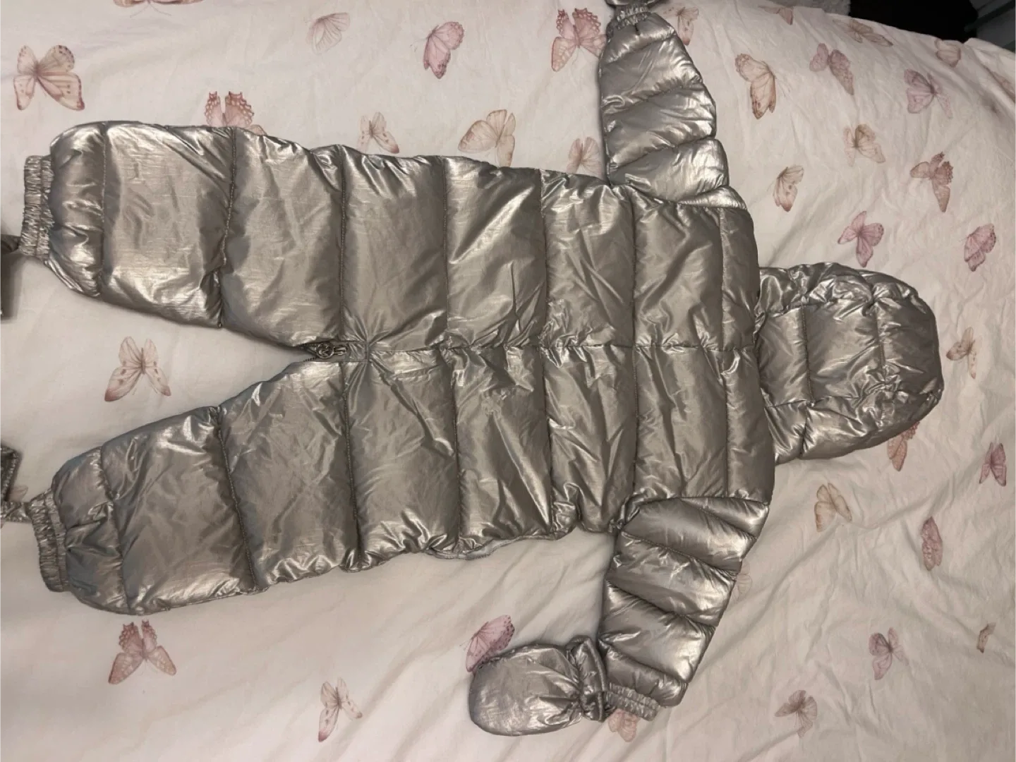 Michael Kors Silver Puffer Snowsuit 6-9M - New! image indicator(4)