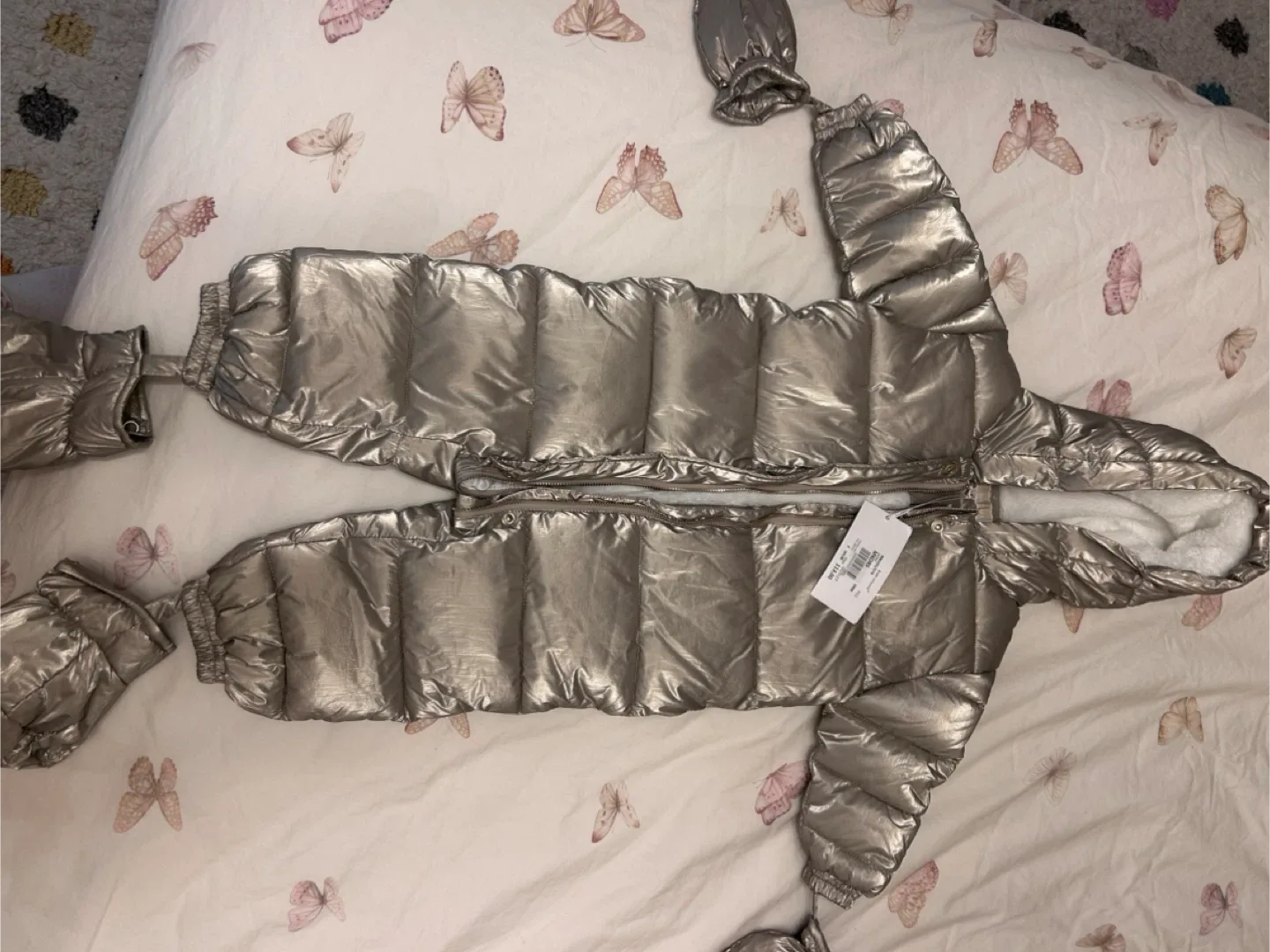 Michael Kors Silver Puffer Snowsuit 6-9M - New! image indicator(2)