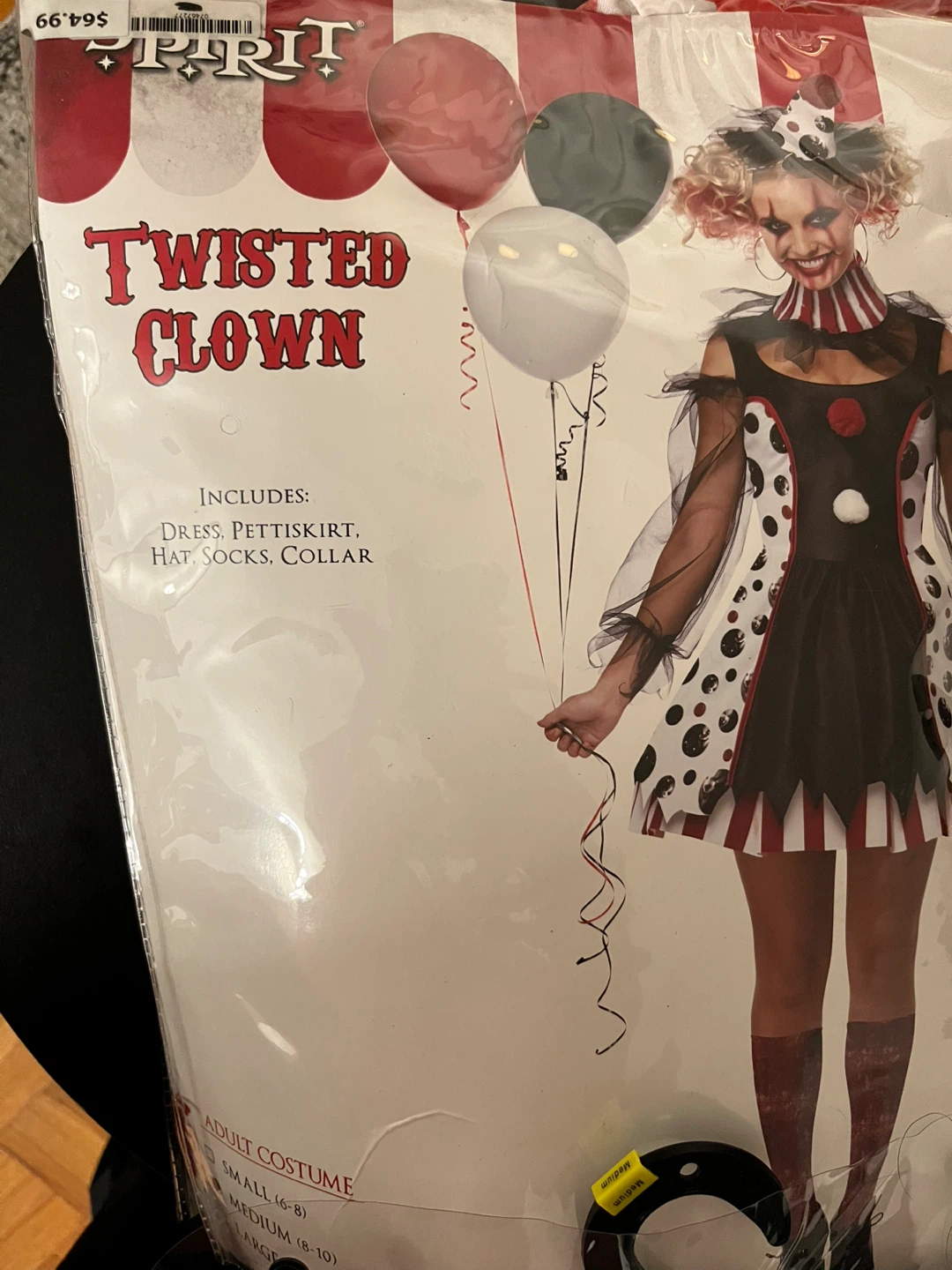 Spirit Halloween Twisted Clown Costume - Medium (8-10)