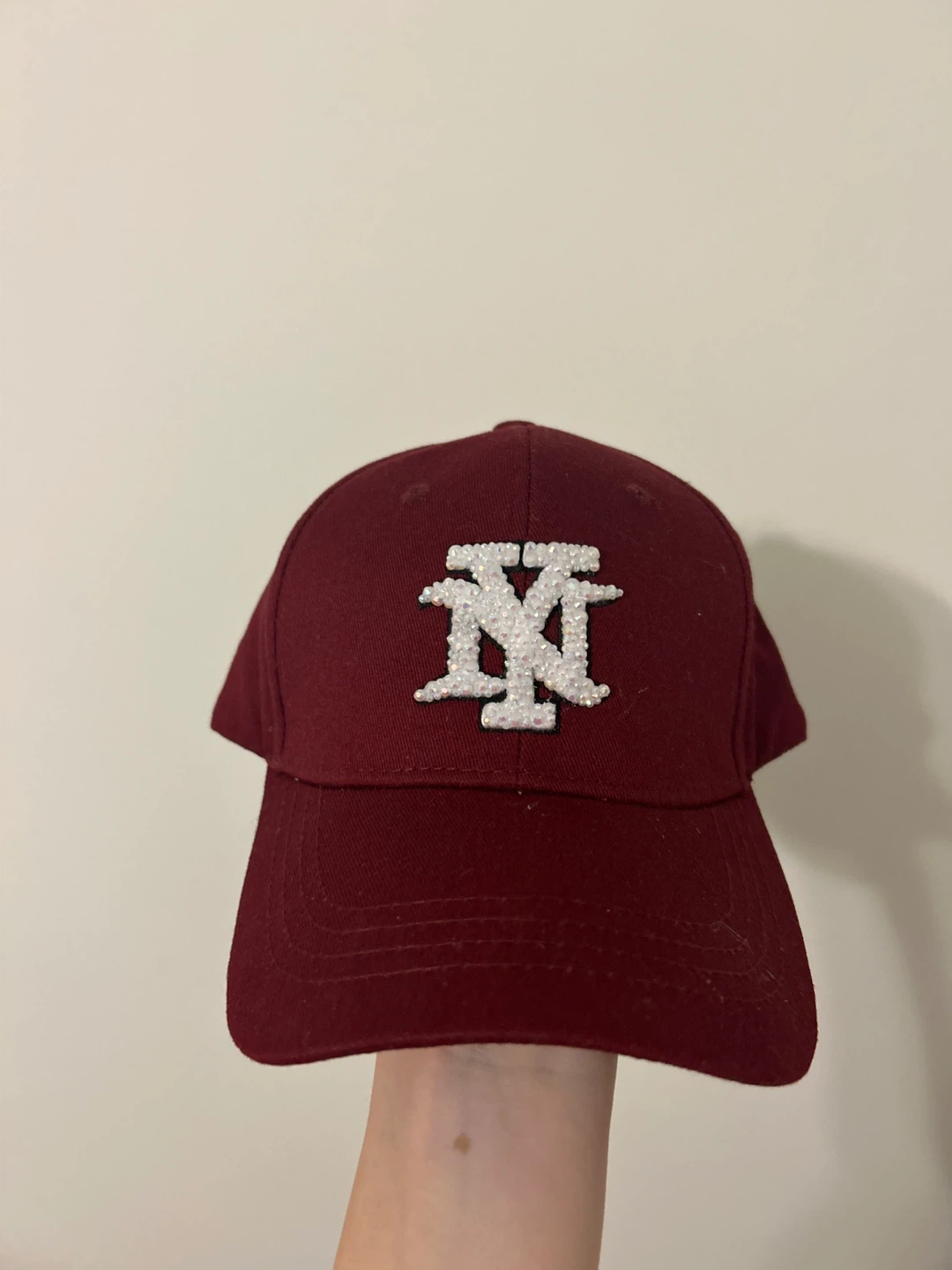 Bedazzled Burgundy New York hat
