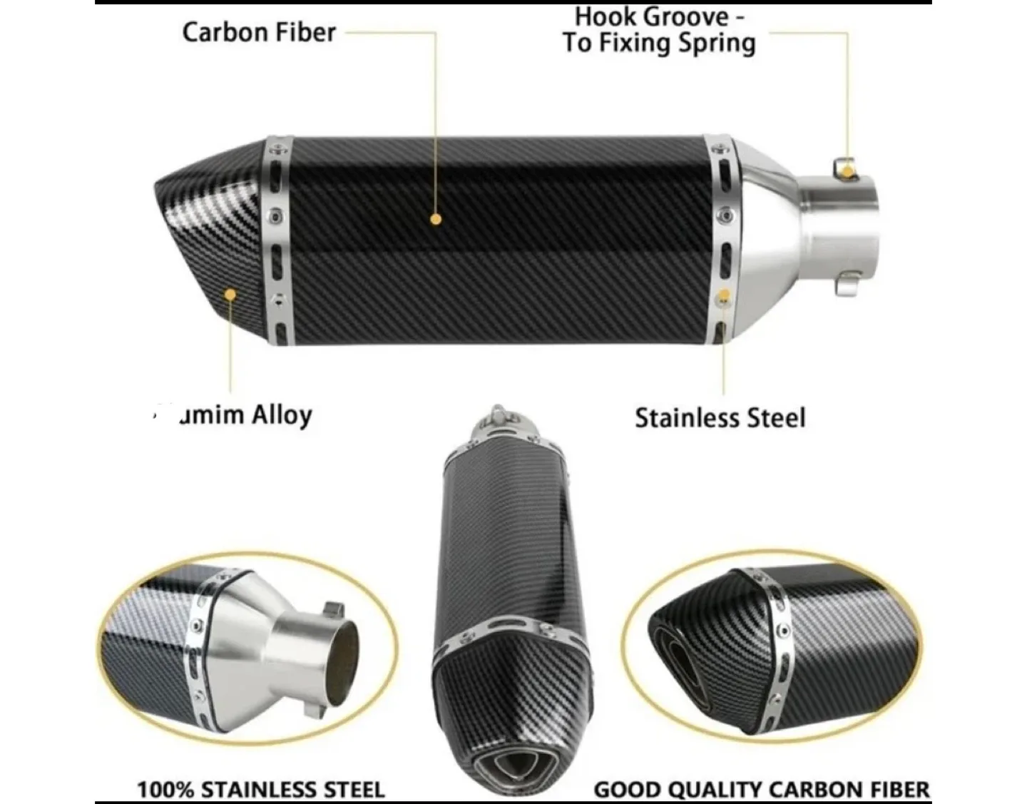 Akrapovic Style Motorcycle Exhaust Muffler image indicator(2)