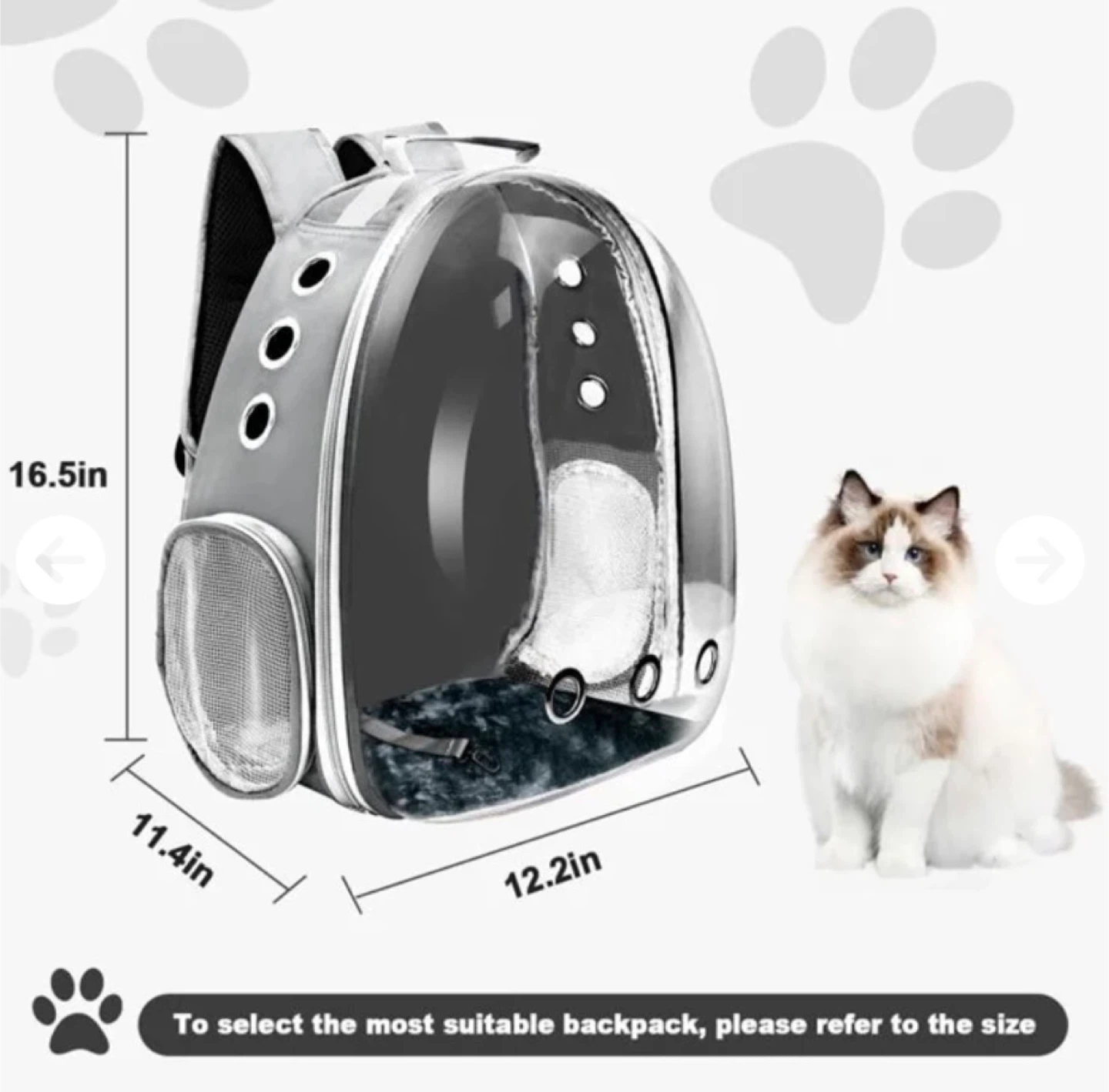 Bubble Pet Carrier Backpack - Grey - photo 2