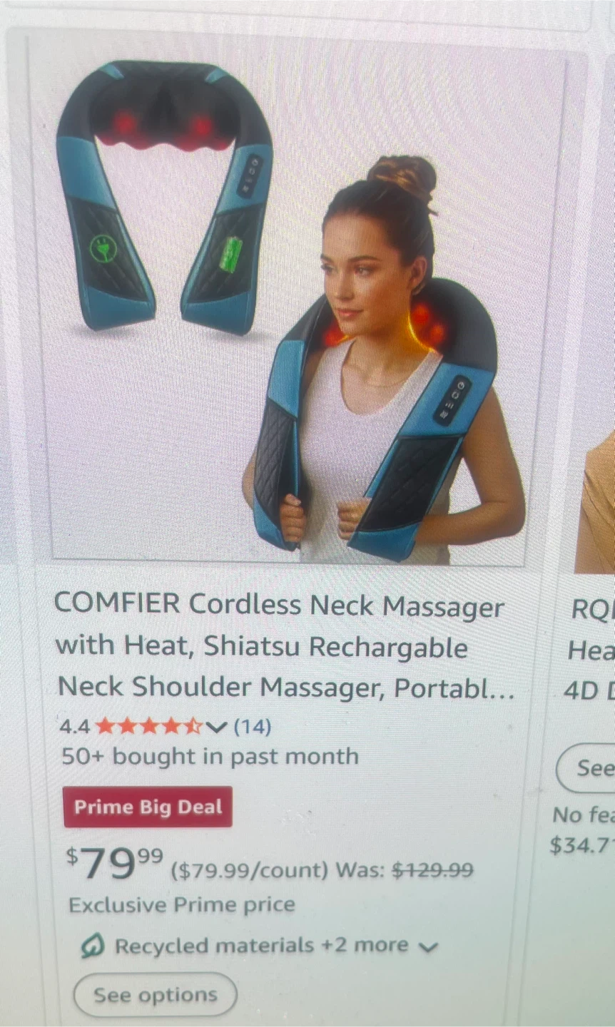 Comfier Cordless Neck Massager with Heat - photo 2