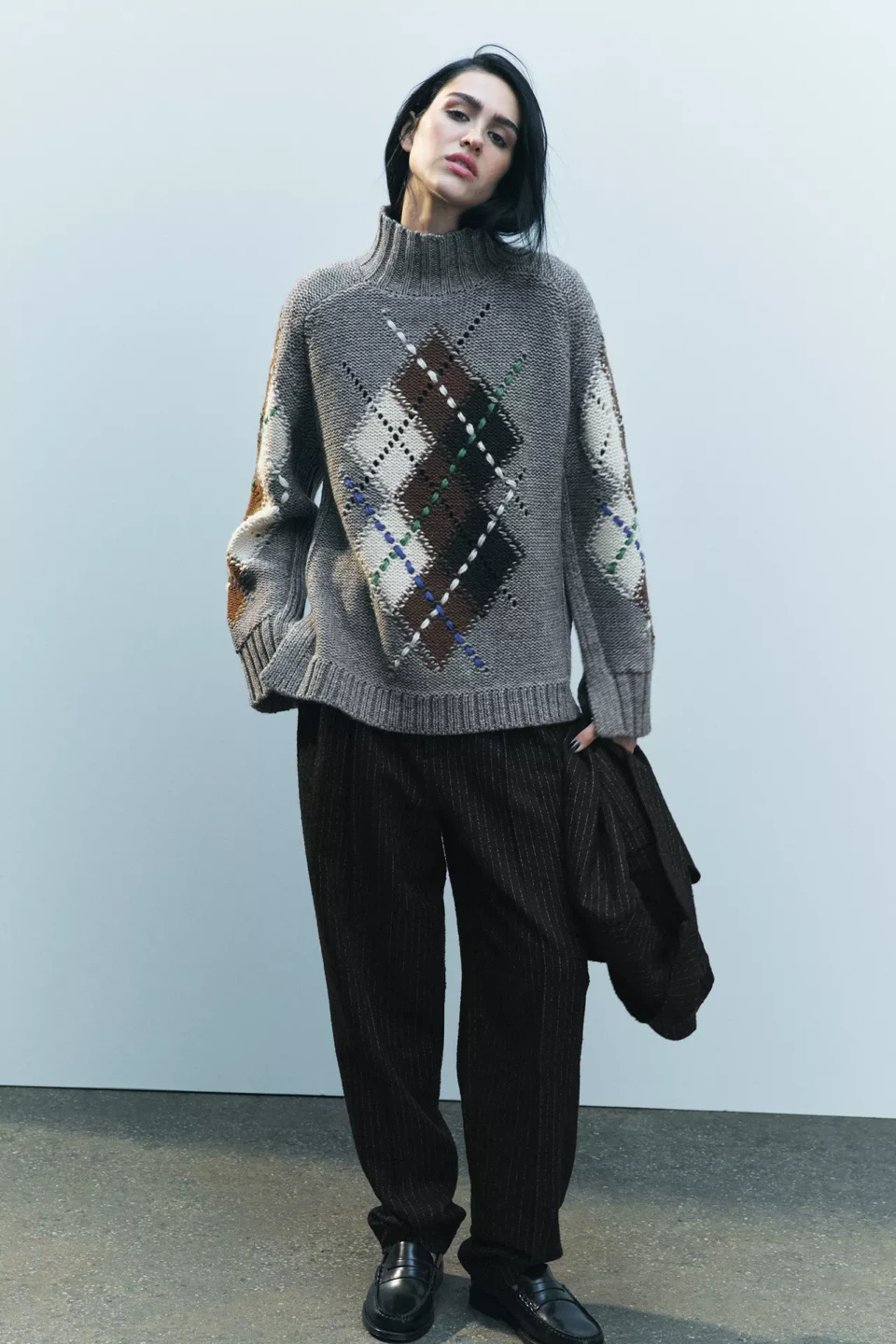 Zara grey sweater S with wool and alpaca
