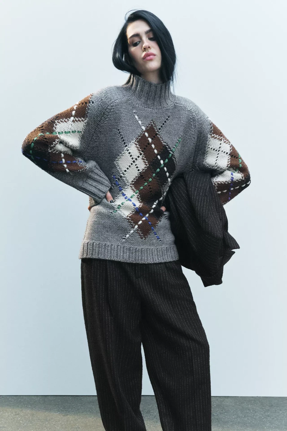 Zara grey sweater S with wool and alpaca - photo 2