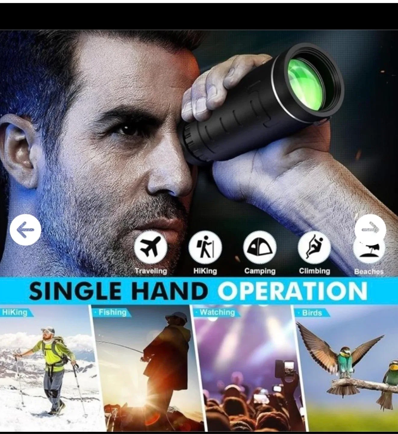 40x60 Monocular Telescope with Smartphone Adapter image indicator(4)