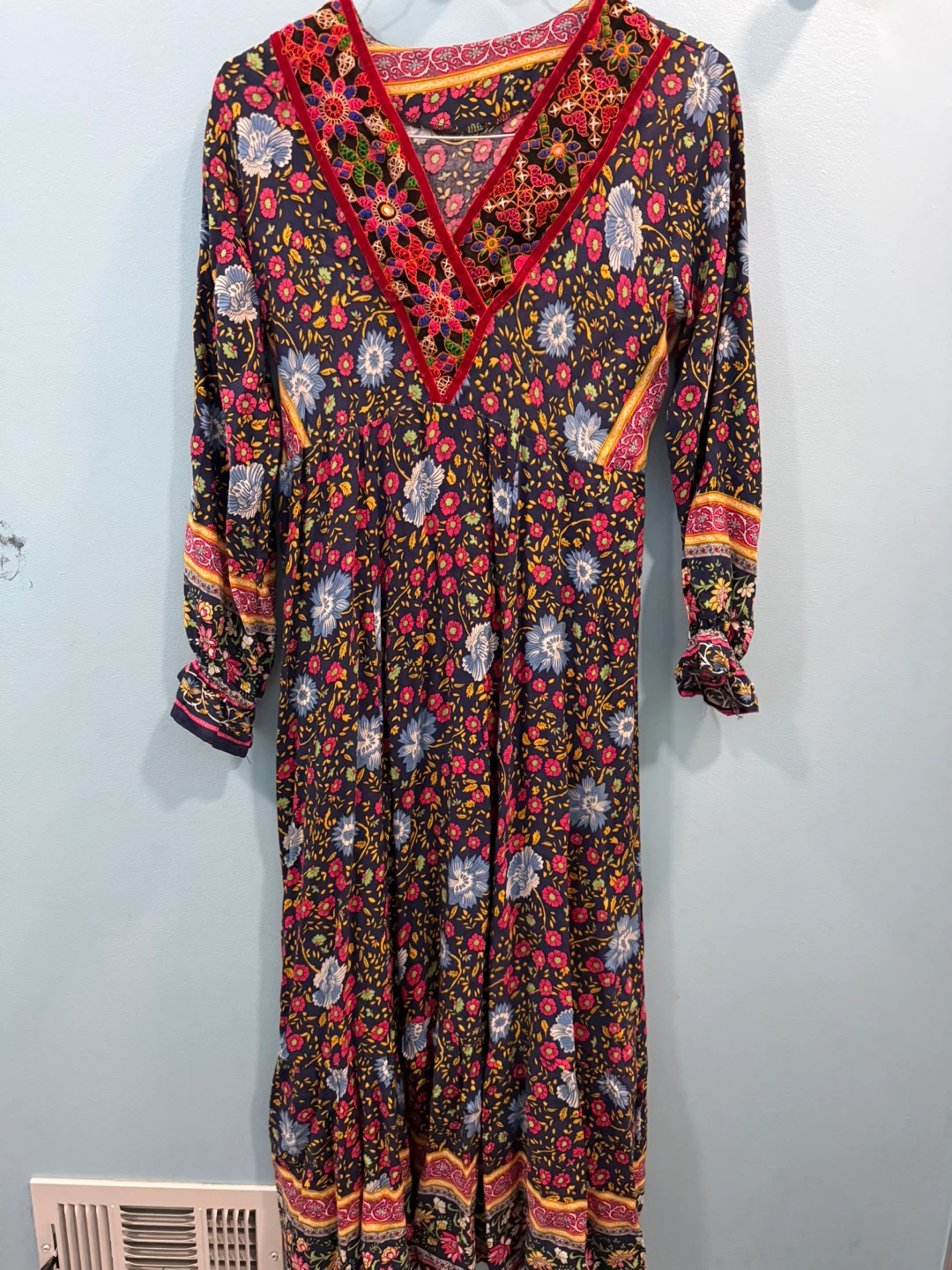 Floral Print Long Sleeve Dress size M