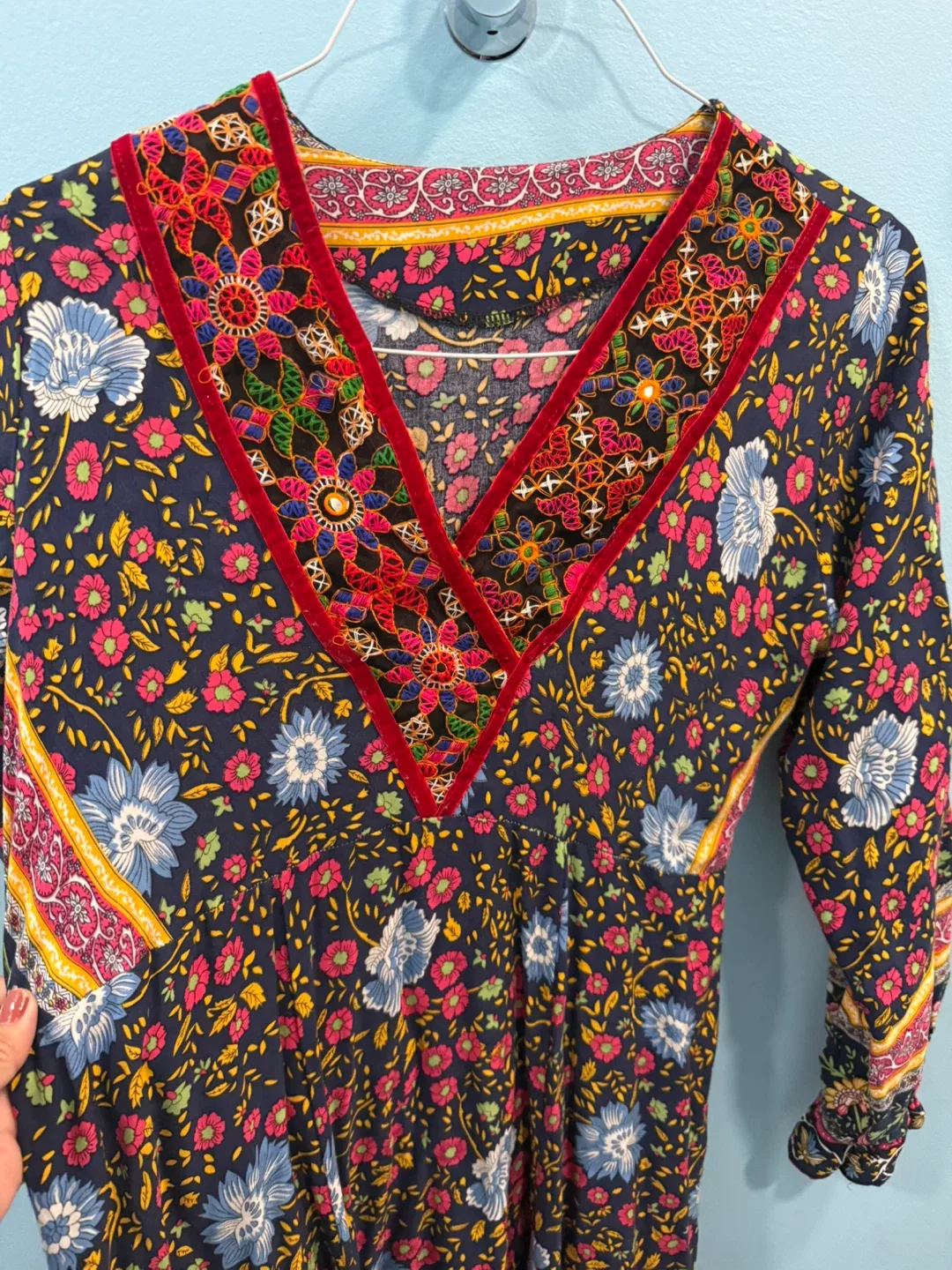 Floral Print Long Sleeve Dress size M image indicator(4)