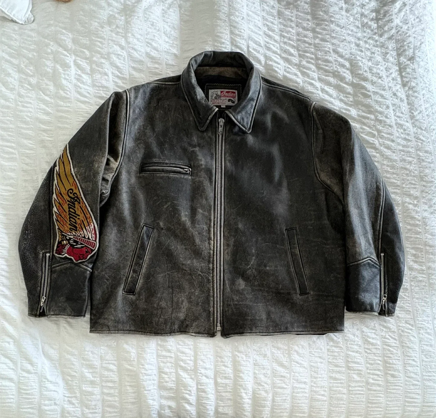 Indian Motorcycle Vintage Leather Jacket thumbnail
