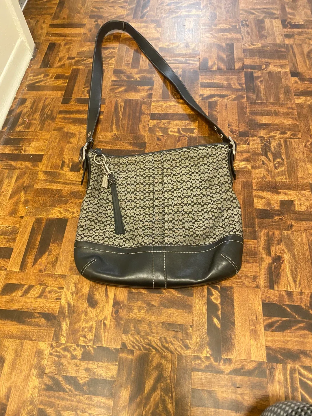 Coach Black Signature Canvas Crossbody Bag image indicator(5)