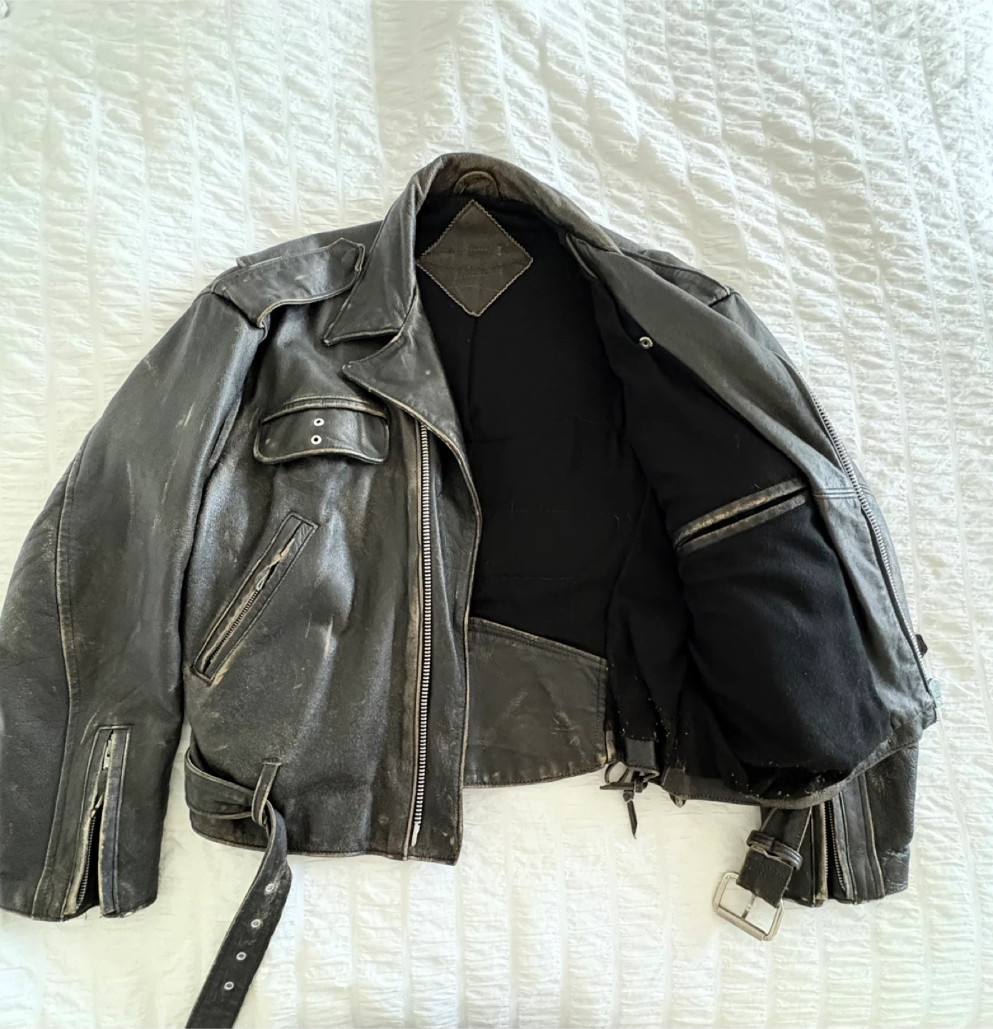Vincent Black Lightning Vintage Leather Motorcycle Jacket - photo 5