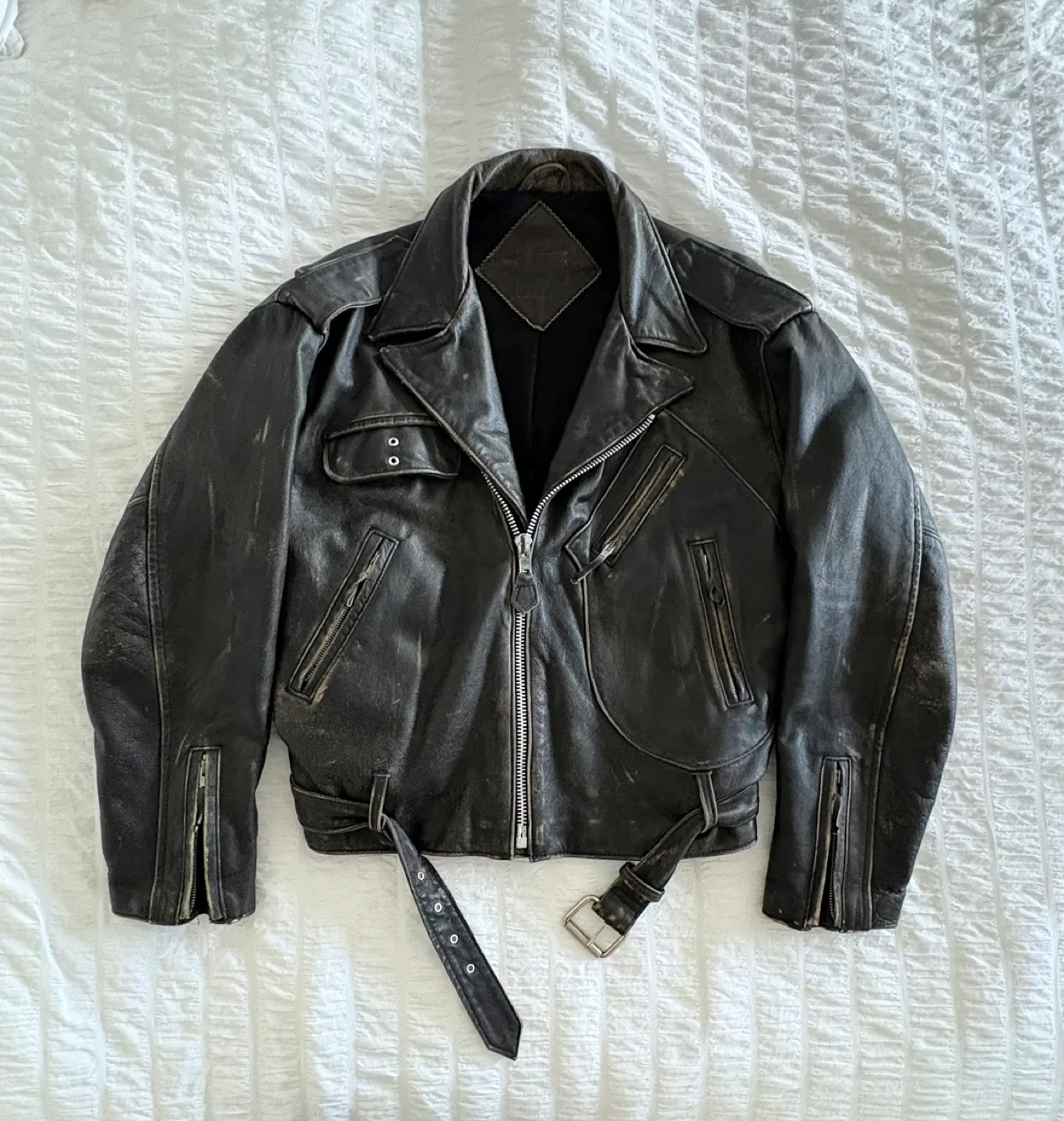 Vincent Black Lightning Vintage Leather Motorcycle Jacket thumbnail