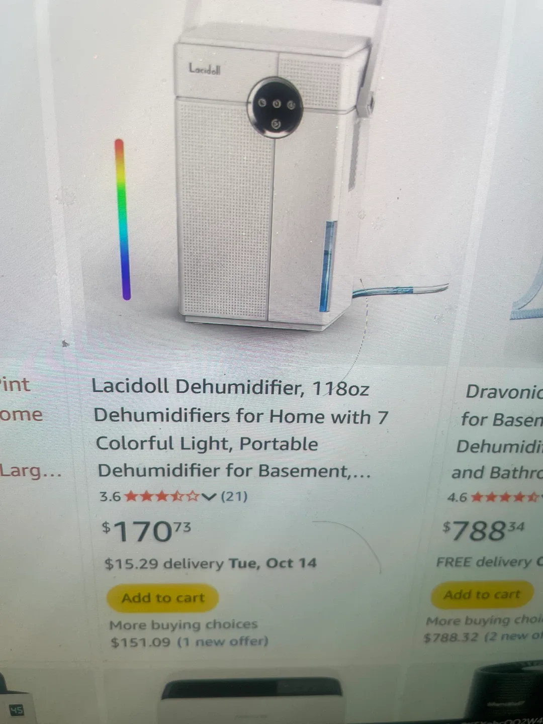 DDVIVAL Dehumidifier - 96oz Water Tank image indicator(2)