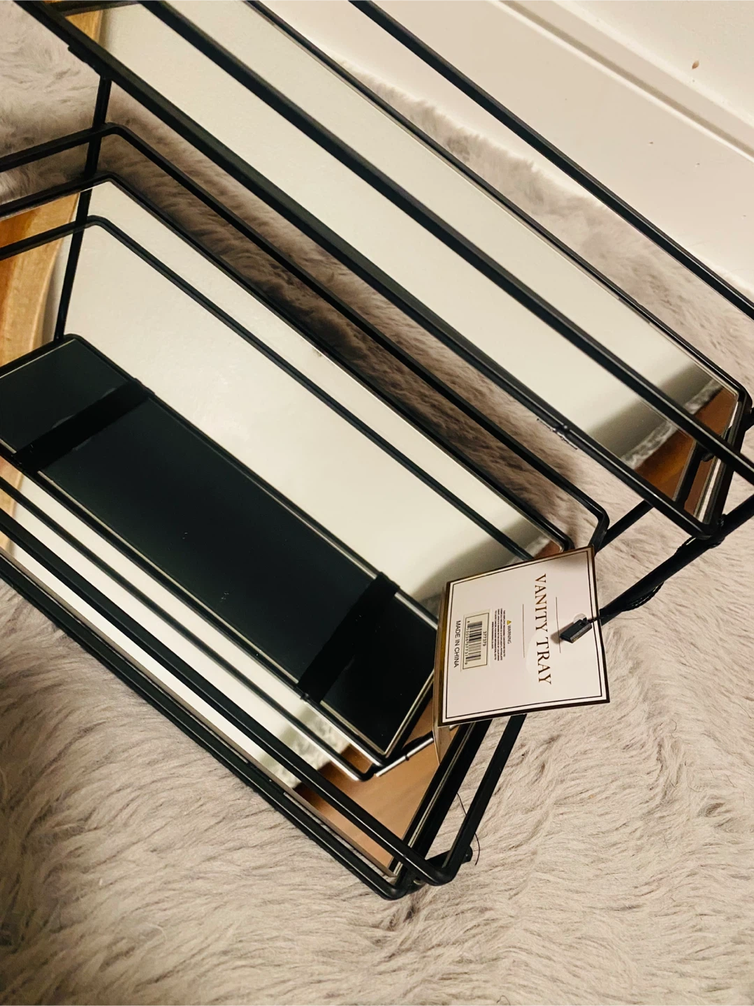 Chateau Collection Vanity Tray - Black Metal & Mirror - photo 2