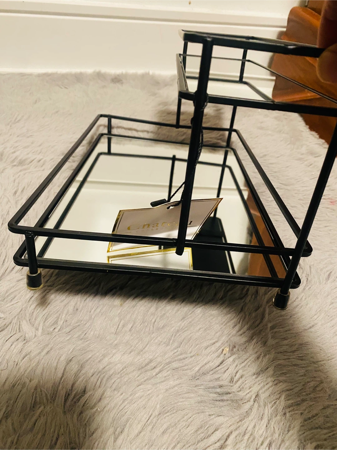 Chateau Collection Vanity Tray - Black Metal & Mirror - photo 5