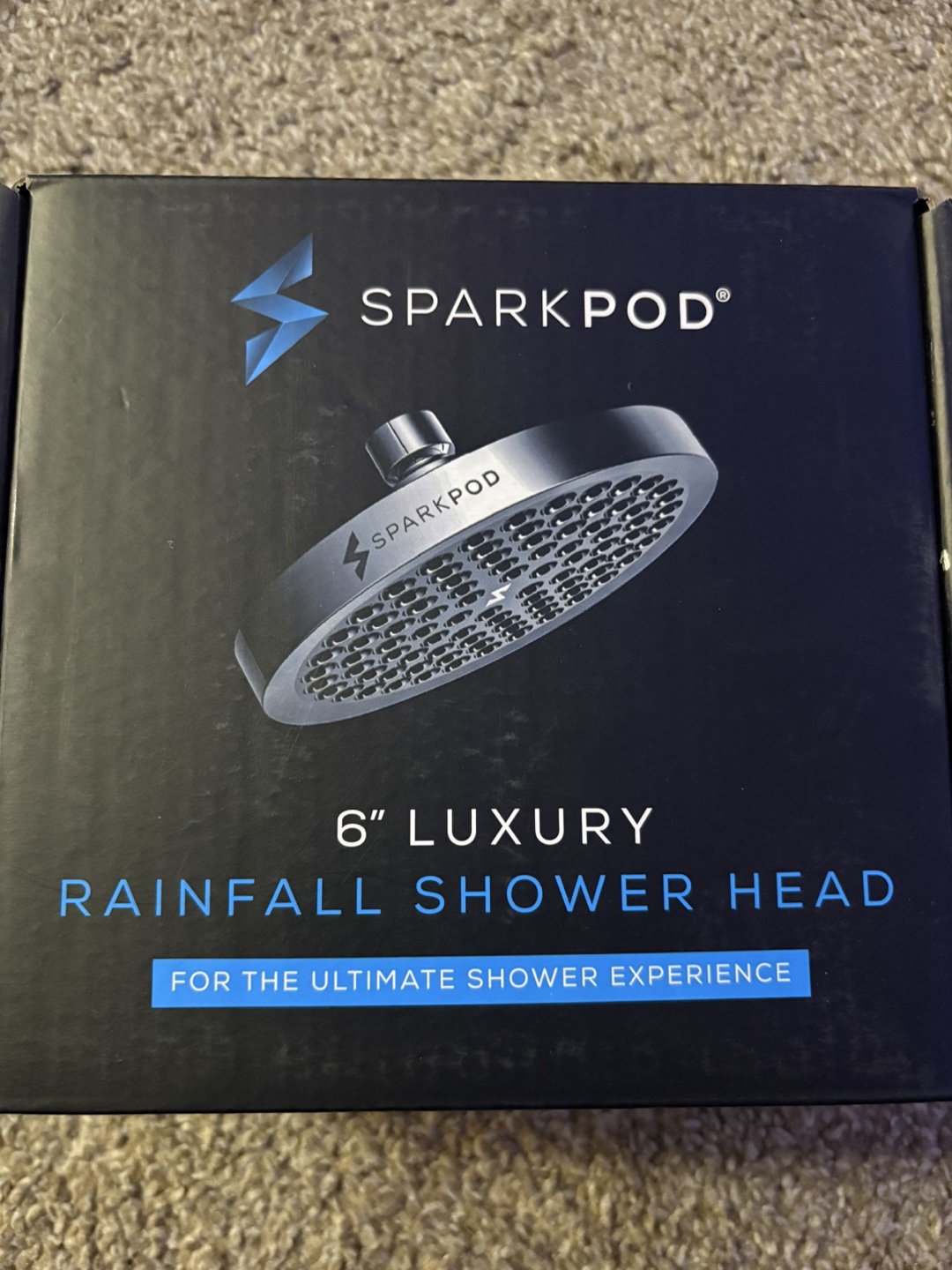 SparkPod 6" Luxury Rainfall Shower Head - New in Box!