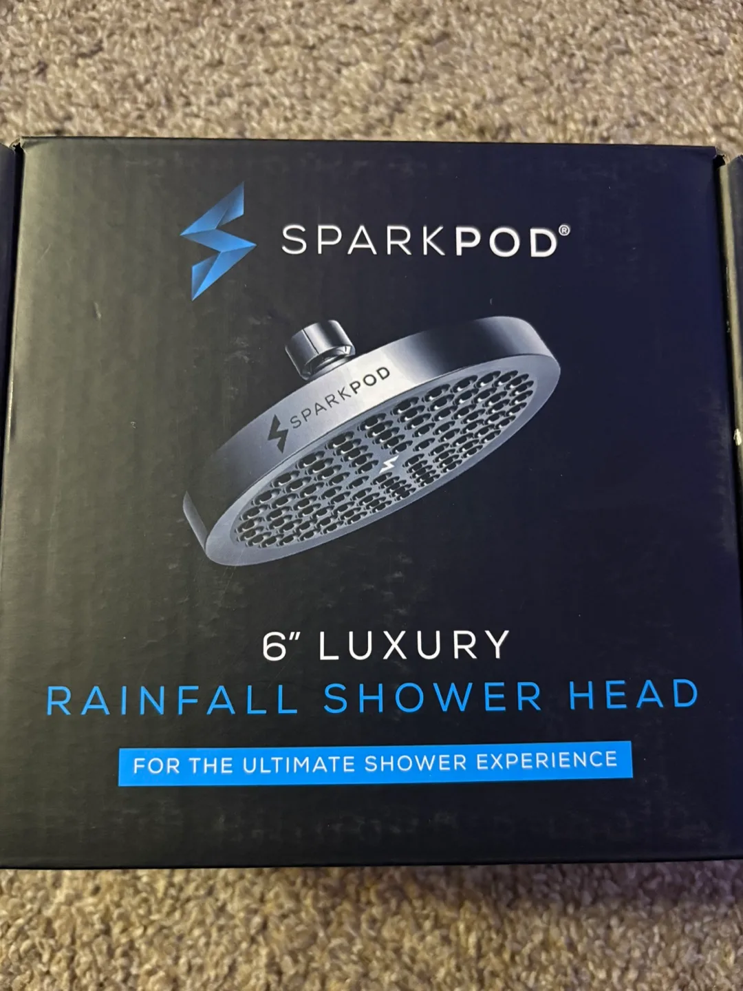 SparkPod 6" Luxury Rainfall Shower Head - New in Box! thumbnail