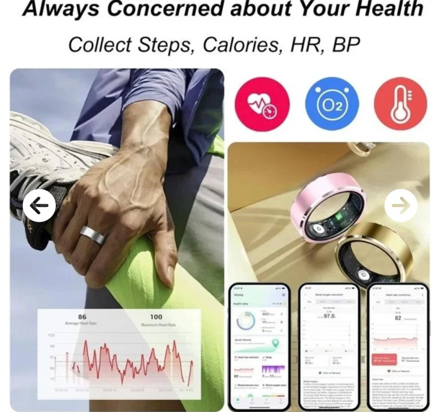 Yuehetian Smart Ring - Health & Activity Tracker image indicator(2)