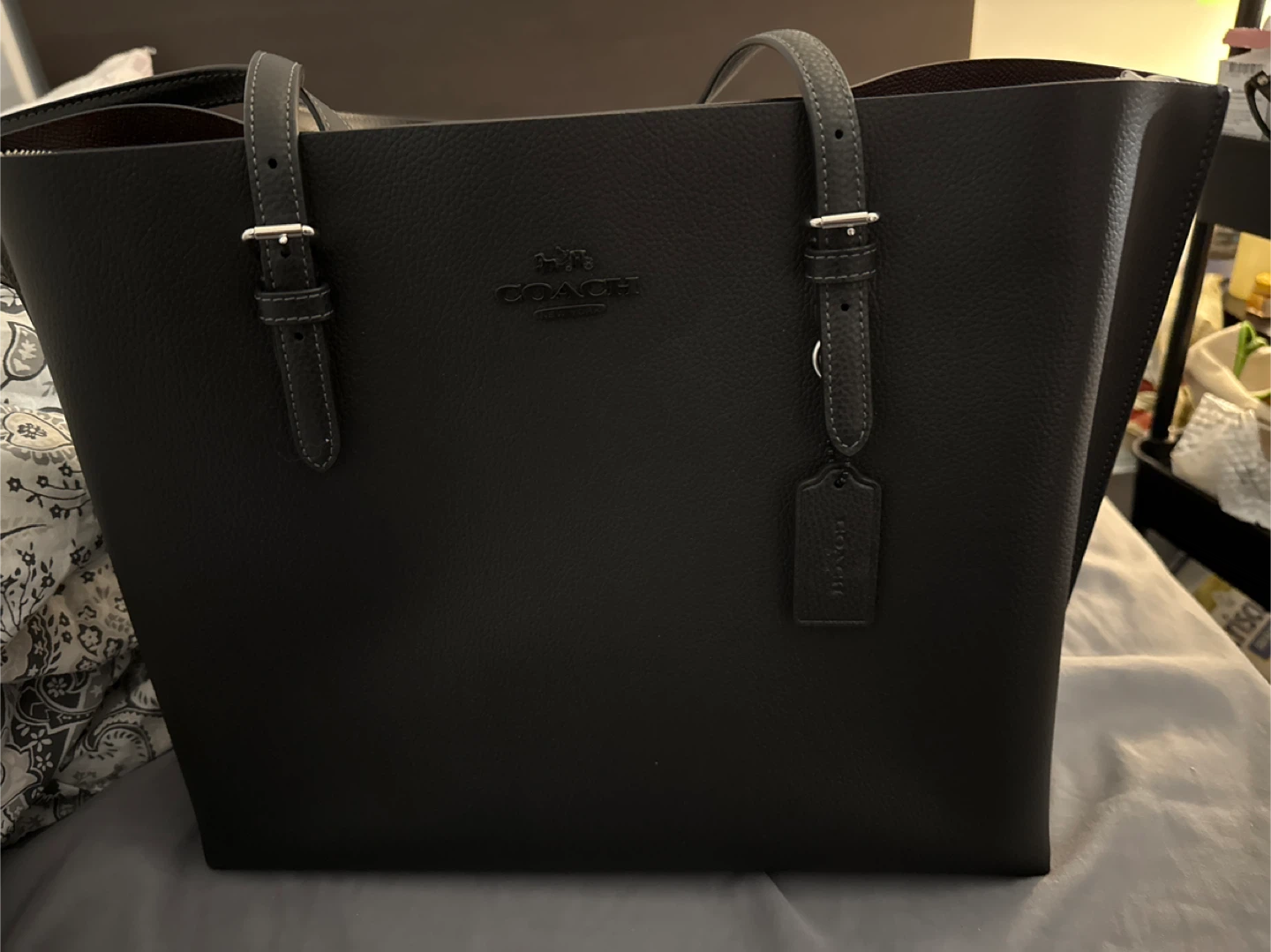 Coach Mollie Tote Bag - Black/Silver - photo 2