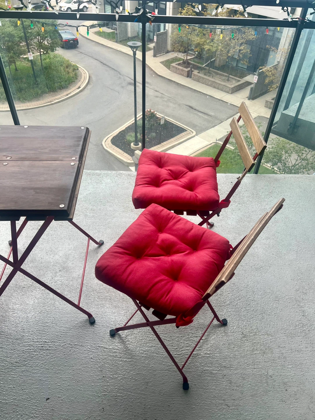 Patio Set - Table and Chairs with Red Cushions - photo 2