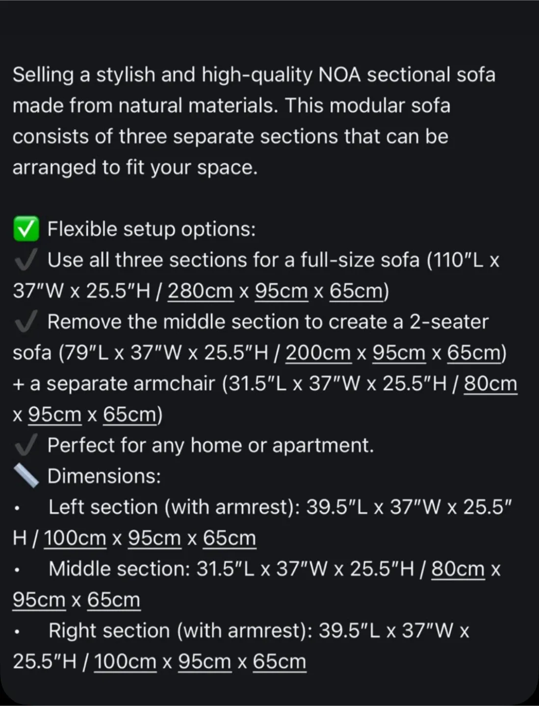 NOA Modular Sectional Sofa image indicator(4)