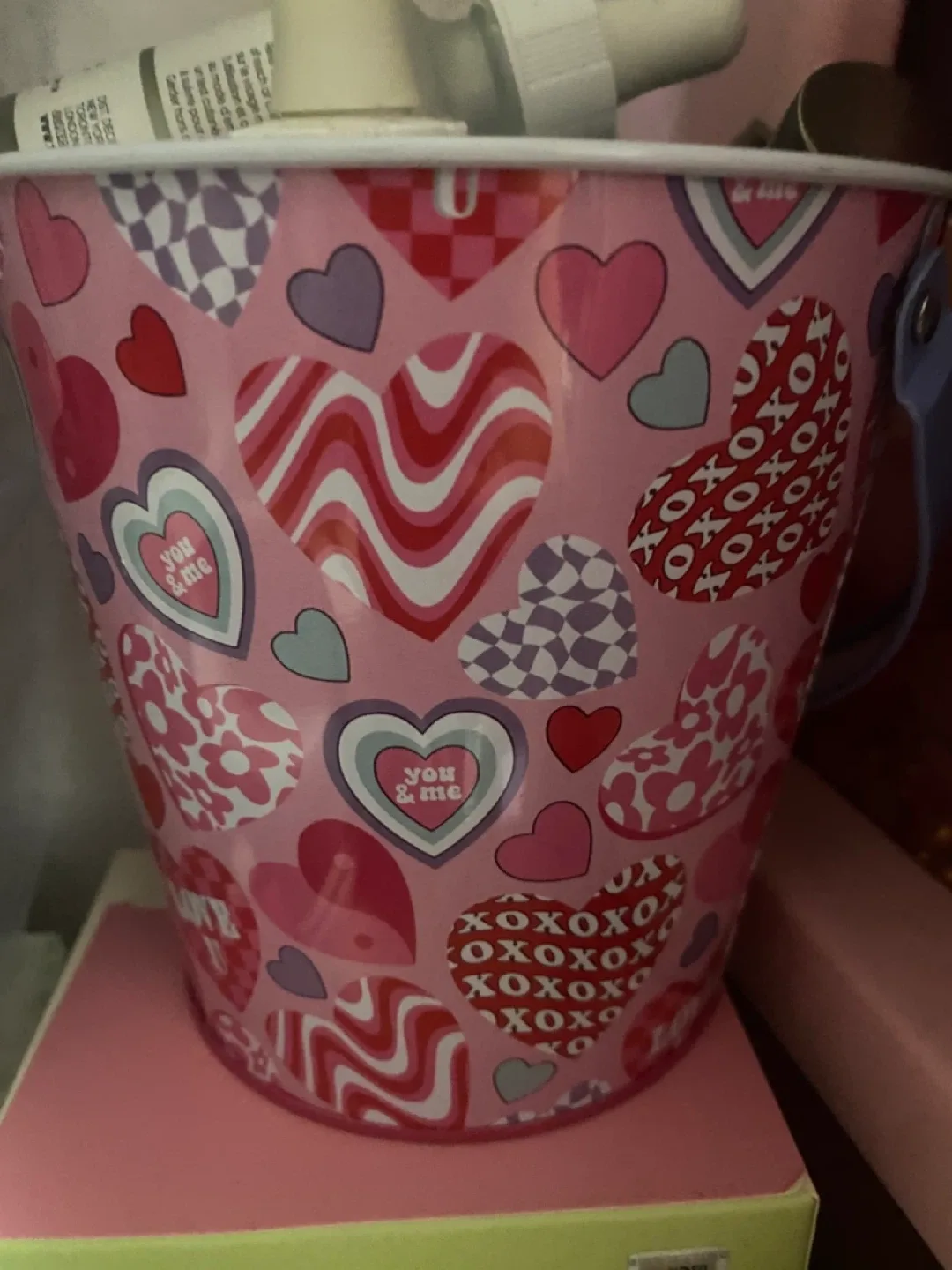 Pink Heart Patterned Bucket thumbnail