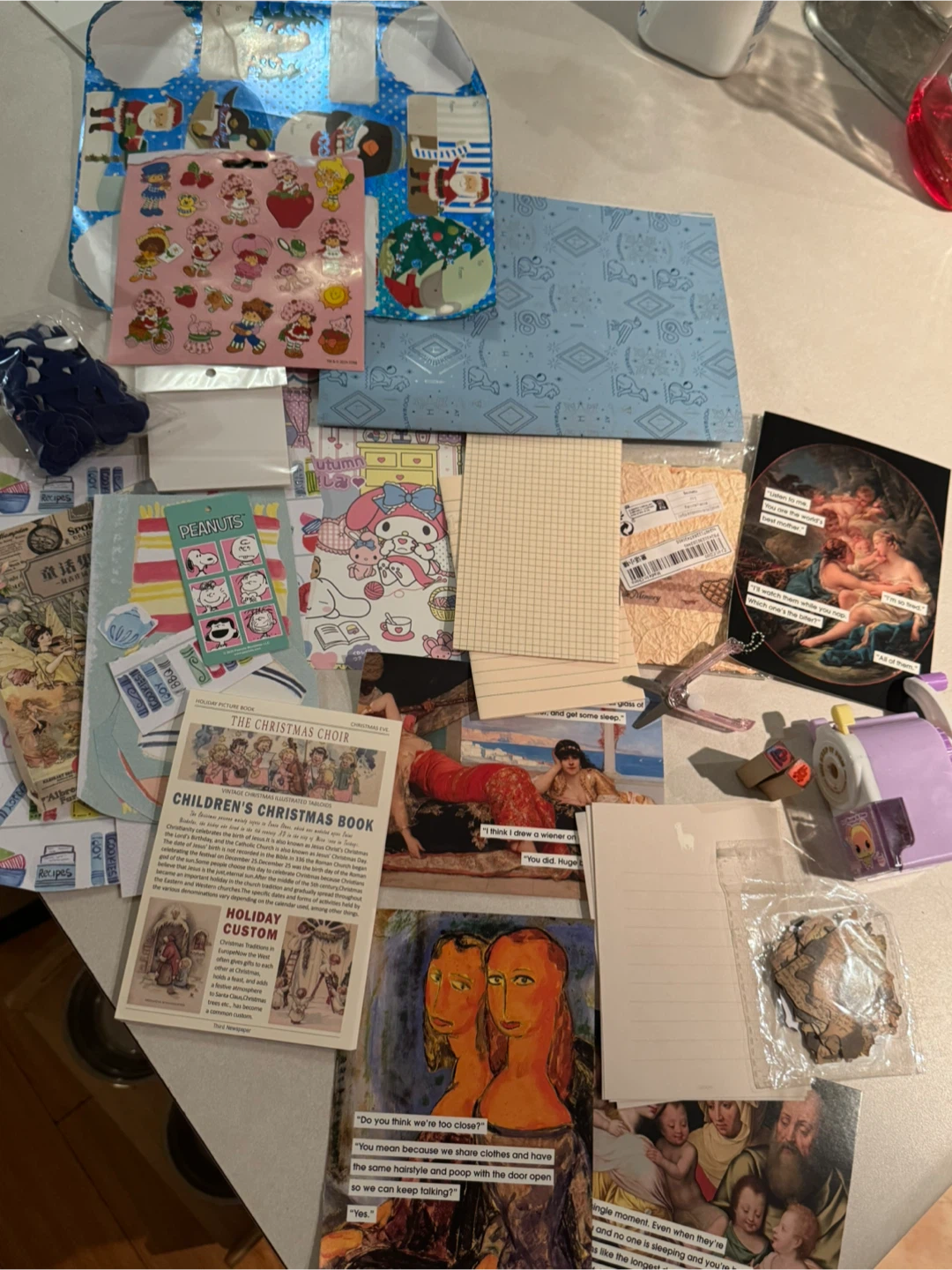 Stationary junk journal bundle and painting supplies