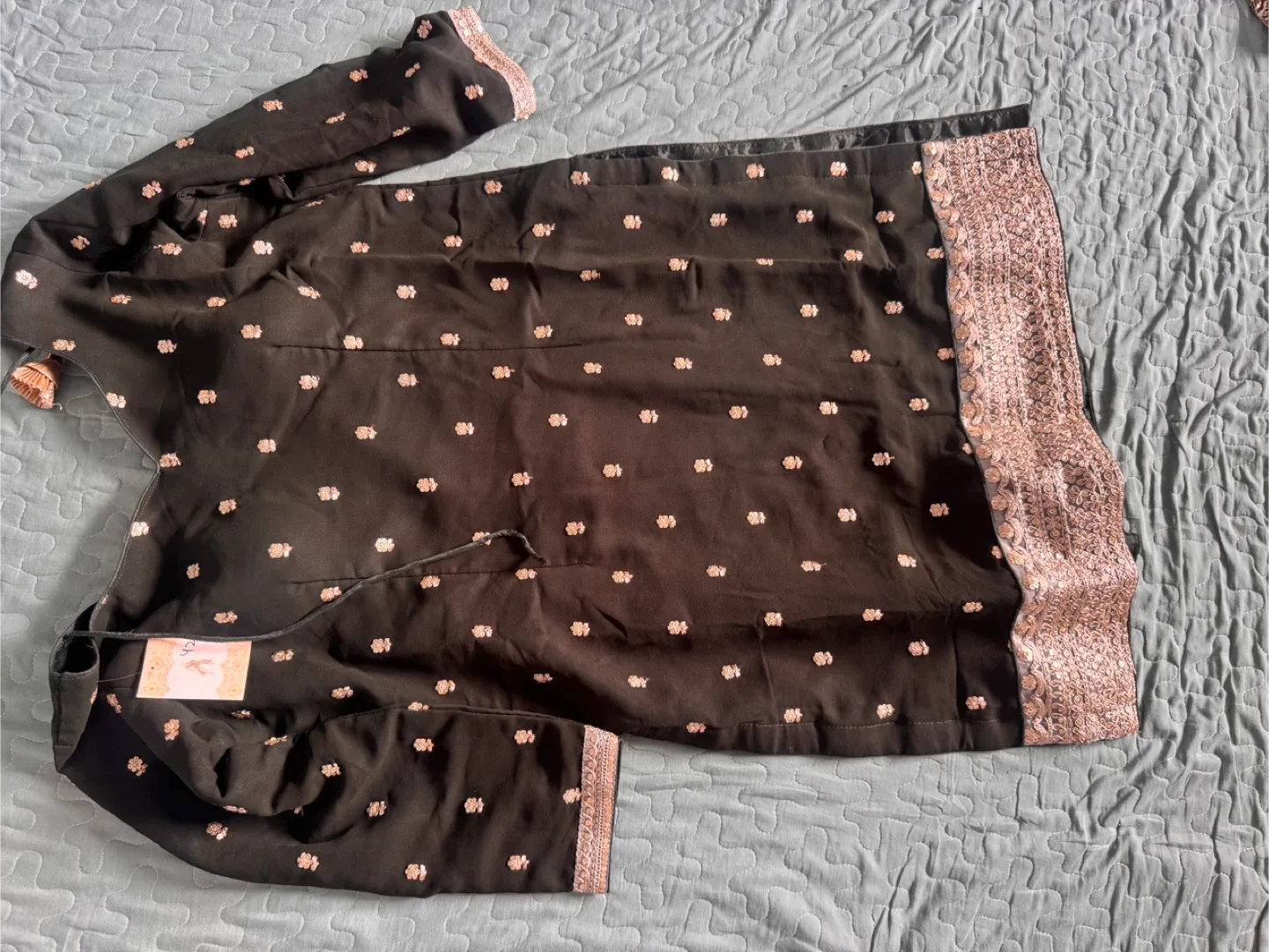 Black Embroidered Salwar Kameez image indicator(3)