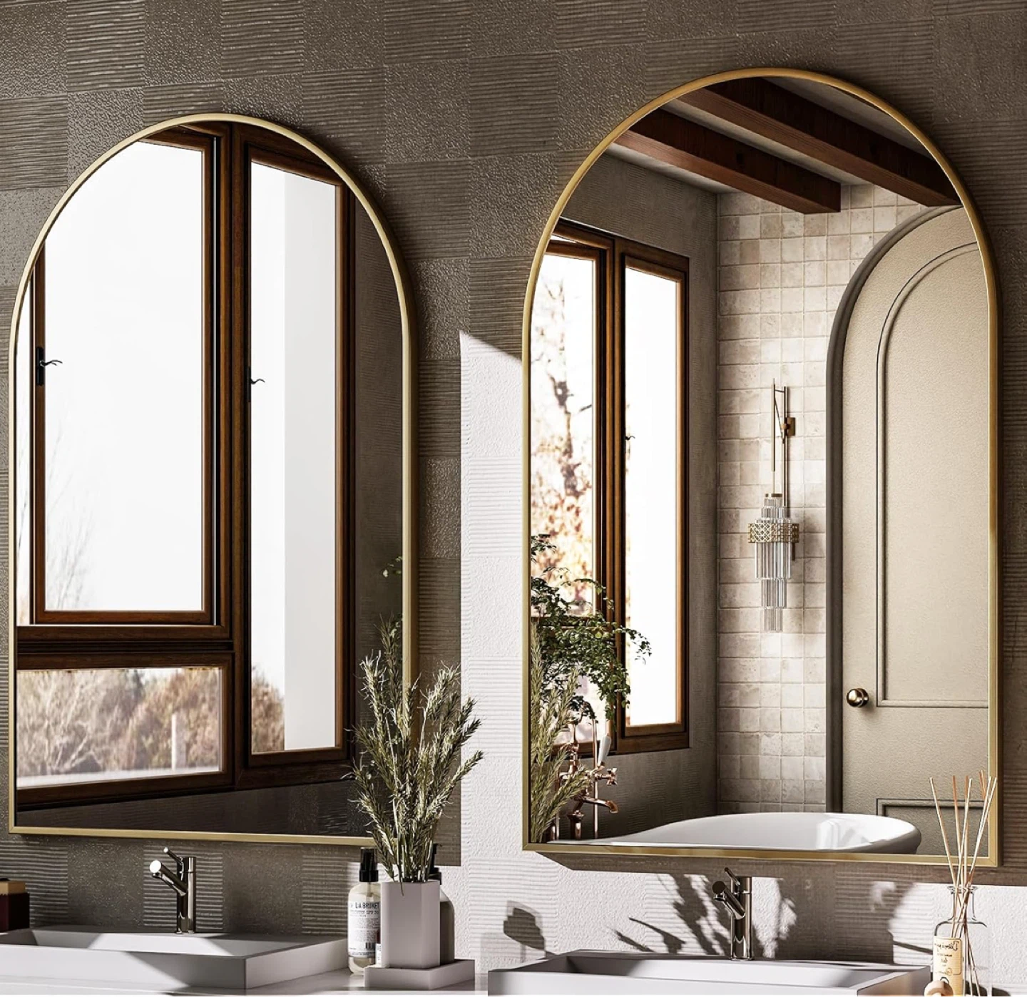 Arched Gold Mirror - photo 2