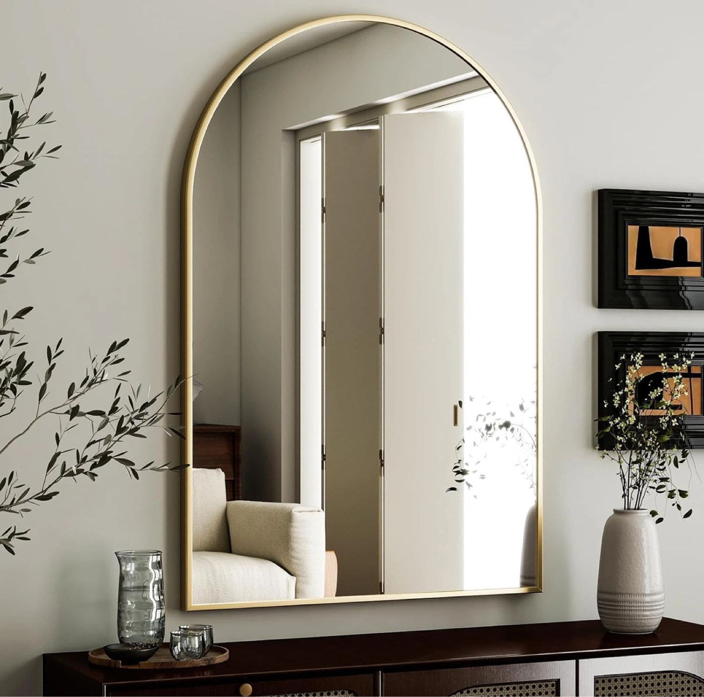 Arched Gold Mirror