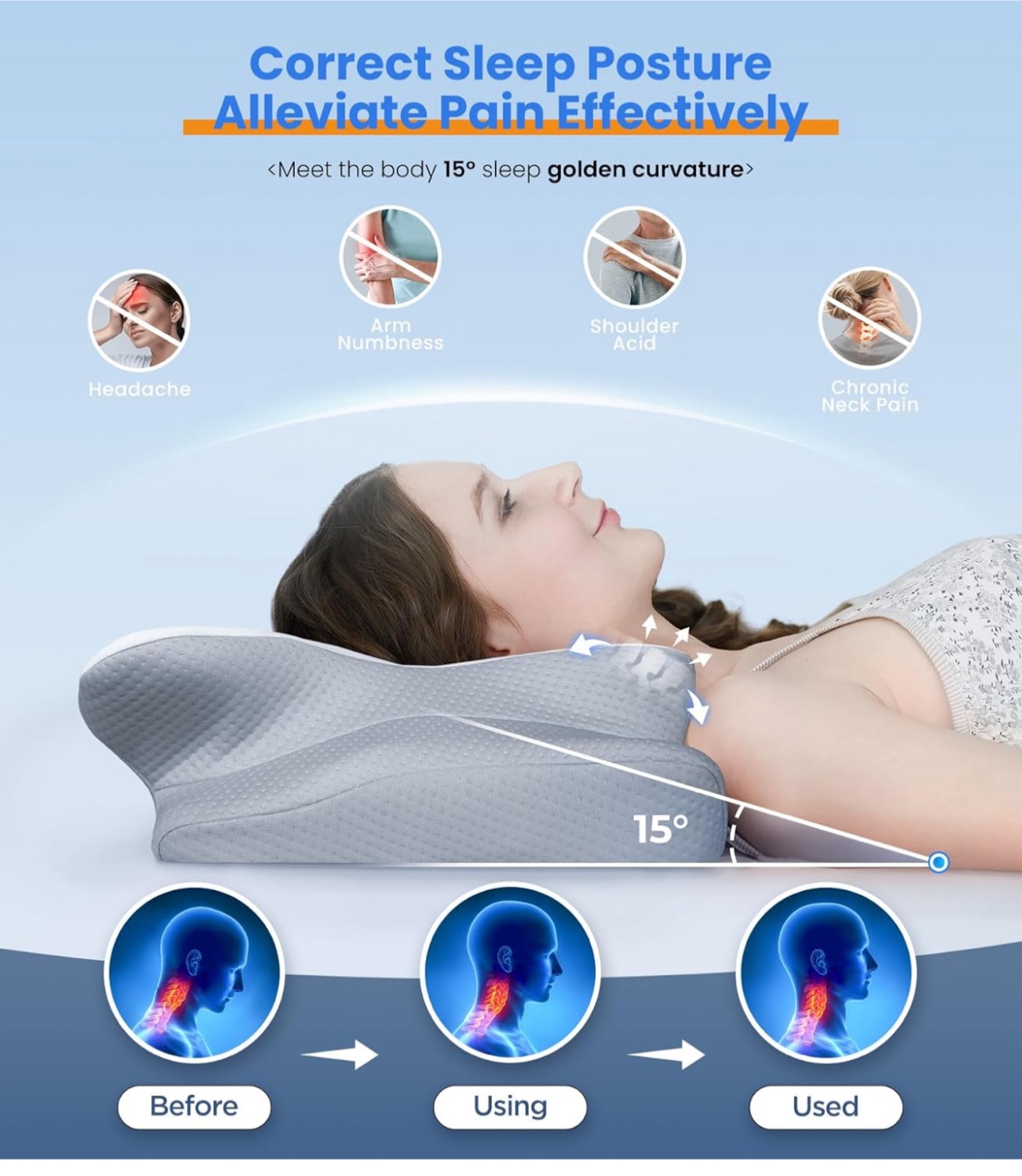 Cozyplayer Cervical Memory Foam Pillow - photo 3