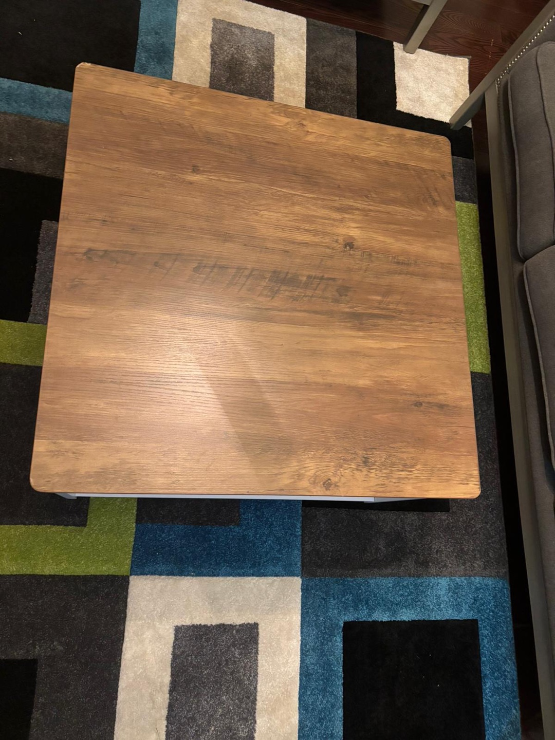 Wood & White Coffee Table with Drawer - photo 3