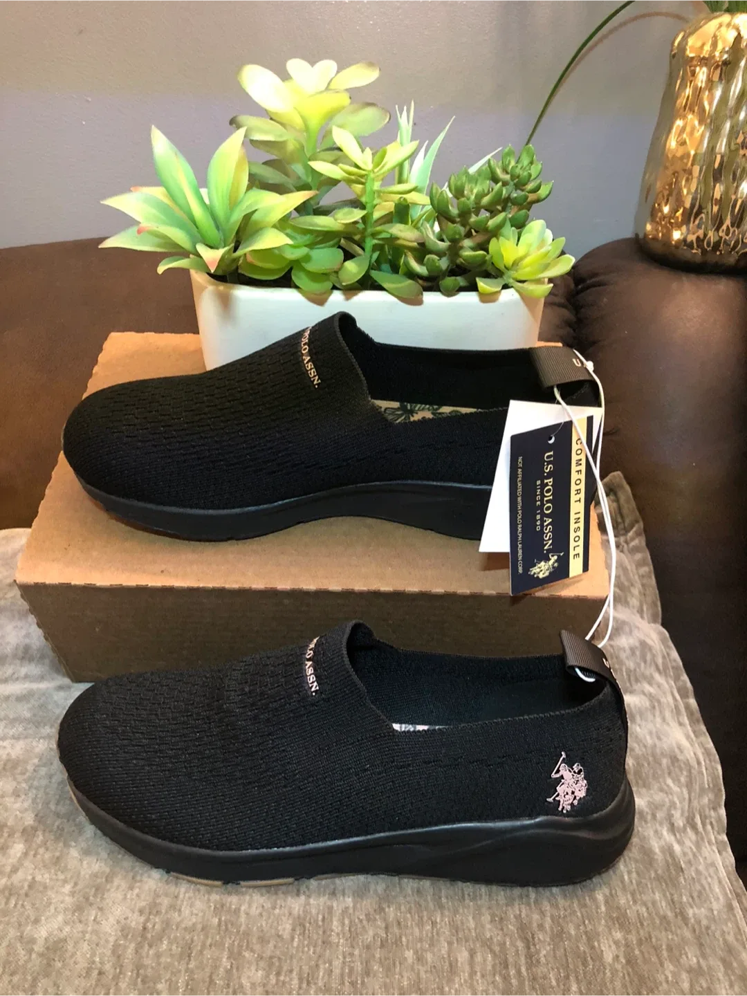 U.S. Polo Assn. Black Comfort Insole Shoes, Size 9.5 thumbnail