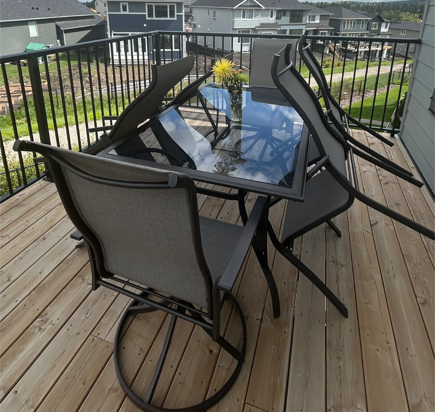 Patio Table Set with 6 Chairs - Outdoor Dining - photo 2