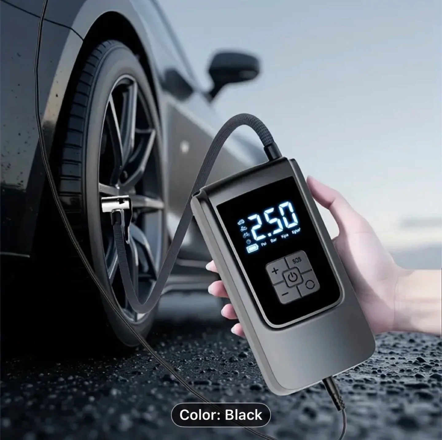Car tire inflator, fast inflation, portable car tire inflator image indicator(4)