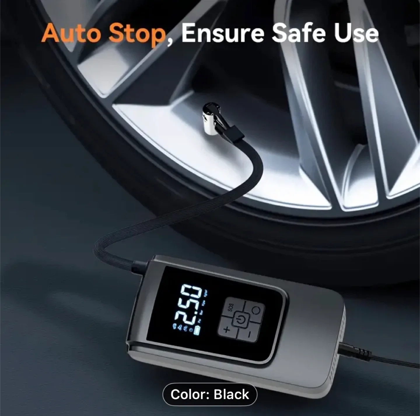 Car tire inflator, fast inflation, portable car tire inflator image indicator(6)