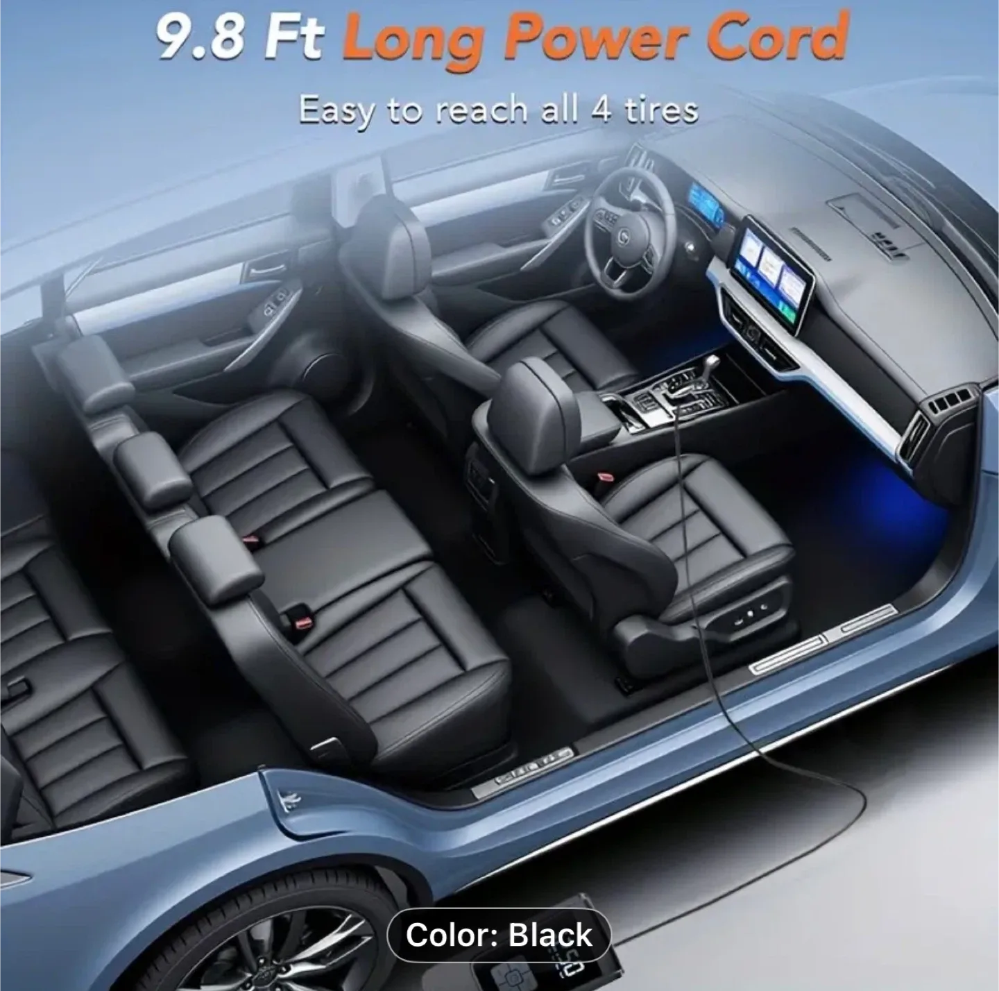 Car tire inflator, fast inflation, portable car tire inflator image indicator(8)