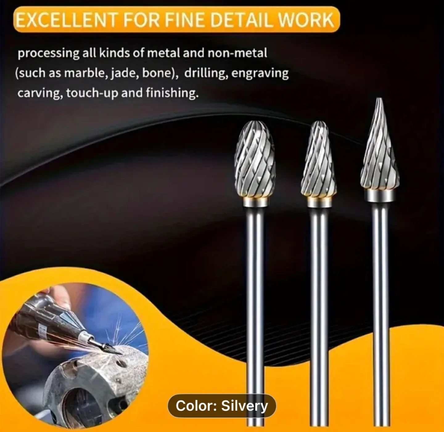 10pcs Carbide Rotary Files Set | Tungsten Steel Grinding Kit image indicator(7)
