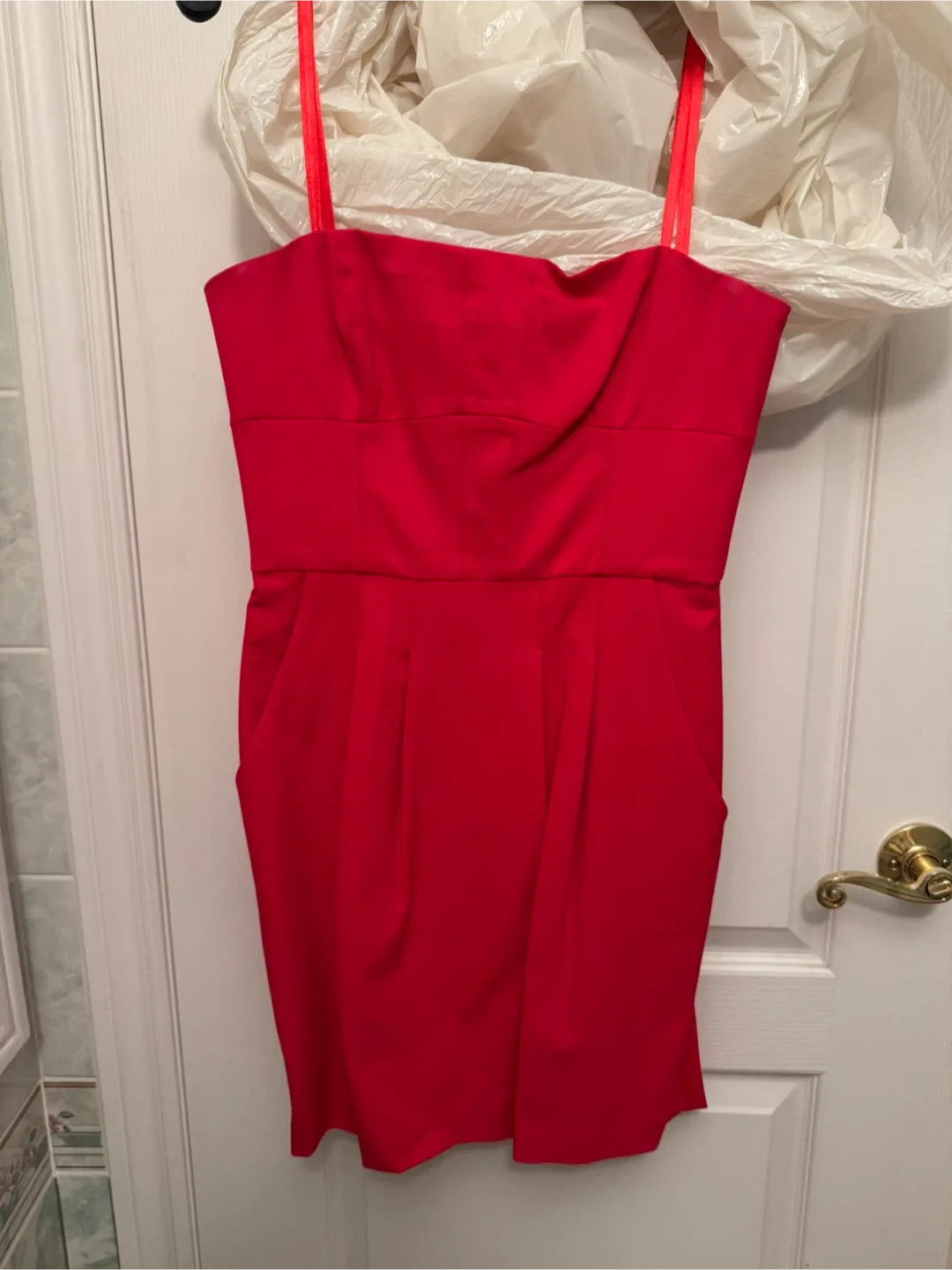 BCBG Maxazria Red Strapless Dress - size 4 thumbnail