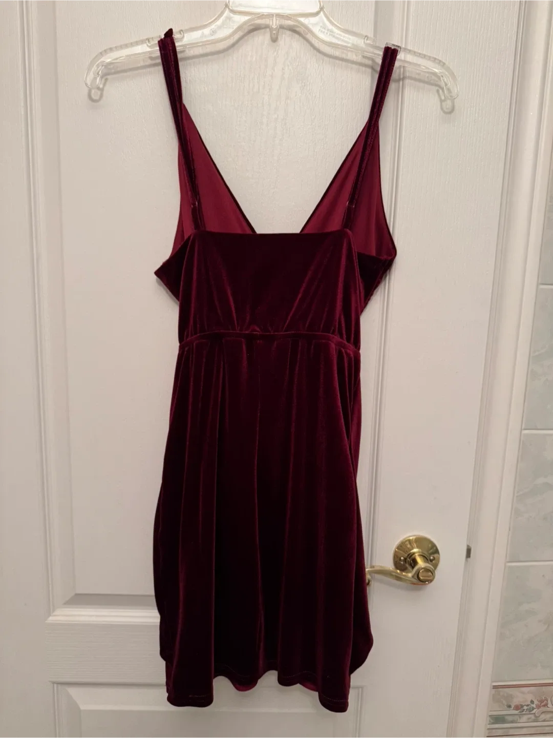 Tobi Burgundy Velvet Mini Dress - Small image indicator(2)